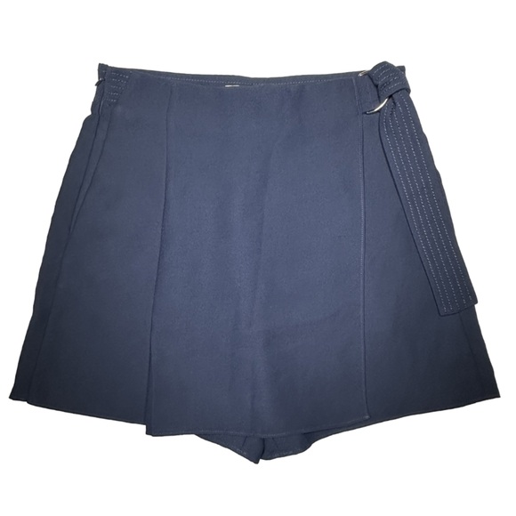 CARVEN Paris | Navy Mini Pleated Wrap Bow Skort Skirt Shorts Preppy Resort Retro - Picture 2 of 11